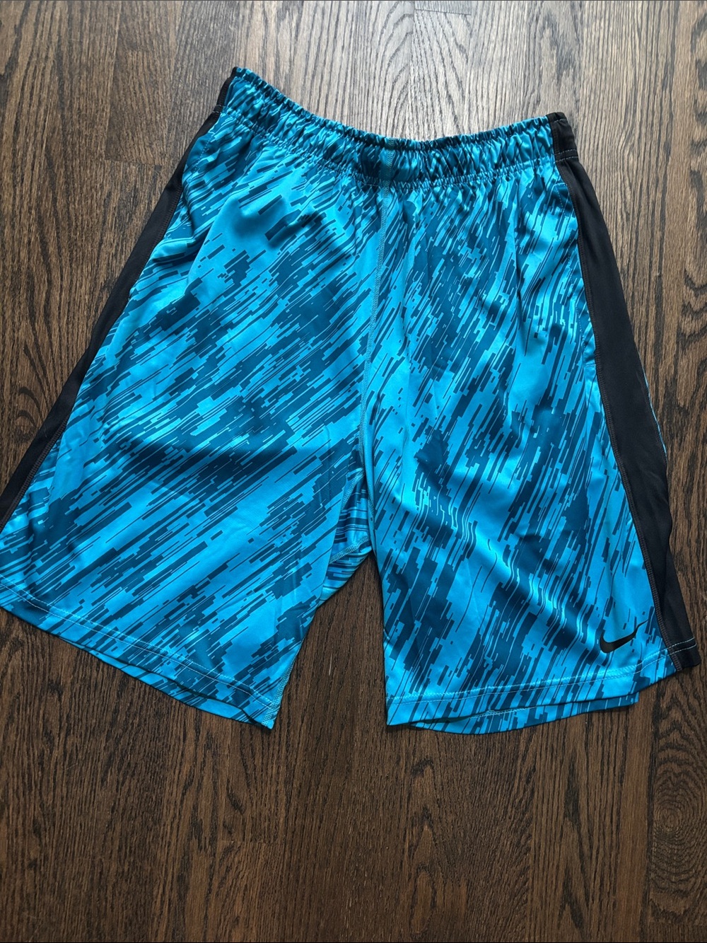 Nike Men's Athletic Shorts in Teal with Black Panels